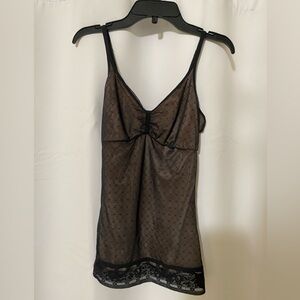 Dkny Lace Tan/Black Tank-Top